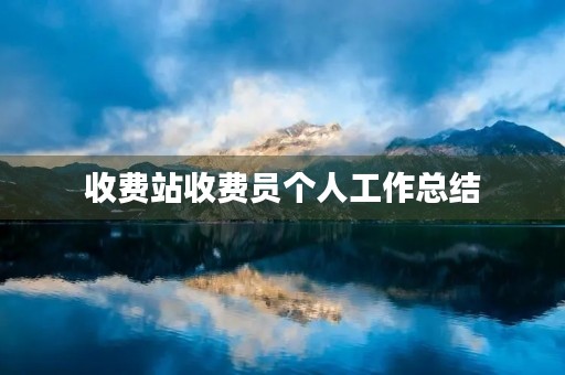 收费站收费员个人工作总结