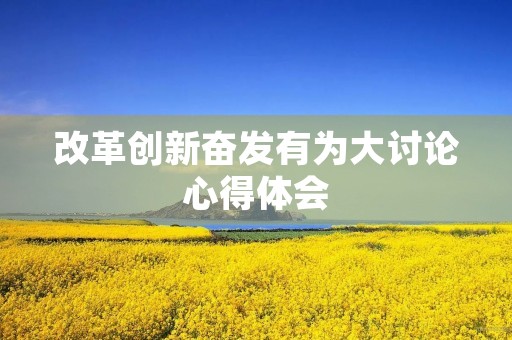 改革创新奋发有为大讨论心得体会