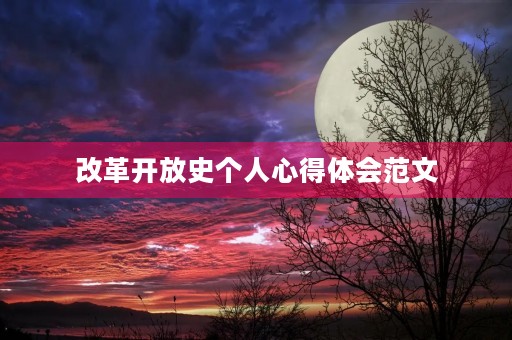 改革开放史个人心得体会范文