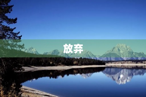放弃,让我们更接近成功 放弃,让我们更接近成功