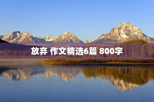 放弃 作文精选6篇 800字 放弃 作文精选6篇 800字