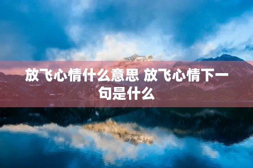放飞心情什么意思 放飞心情下一句是什么