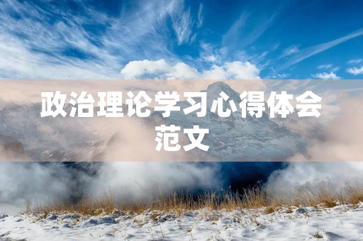 政治理论学习心得体会范文