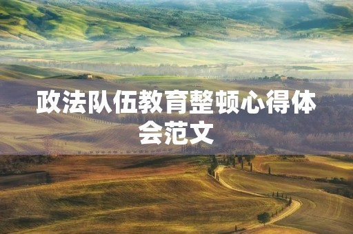 政法队伍教育整顿心得体会范文