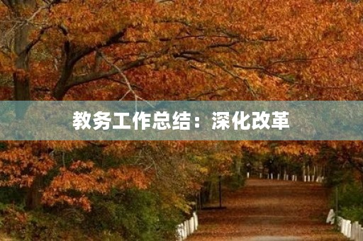 教务工作总结：深化改革，推进创新，提升教学质量