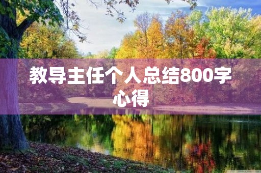 教导主任个人总结800字心得