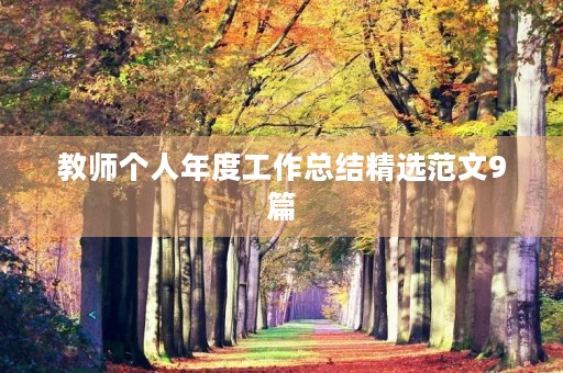 教师个人年度工作总结精选范文9篇