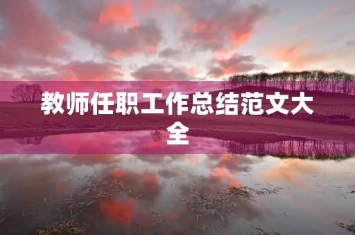 教师任职工作总结范文大全