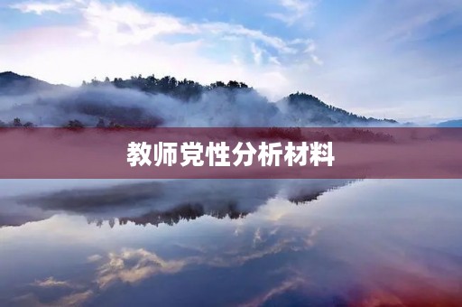 教师党性分析材料，教师个人思想汇报