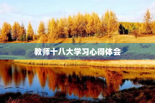 教师十八大学习心得体会