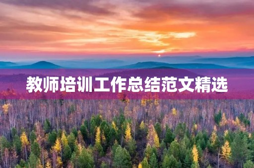 教师培训工作总结范文精选