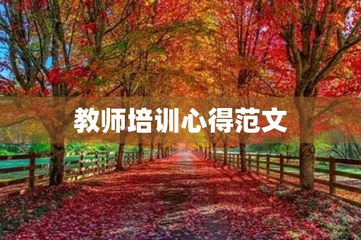 教师培训心得范文