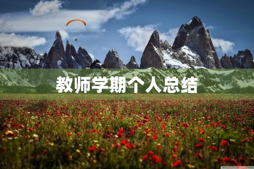 教师学期个人总结
