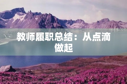 教师履职总结：从点滴做起，成就未来