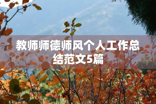 教师师德师风个人工作总结范文5篇