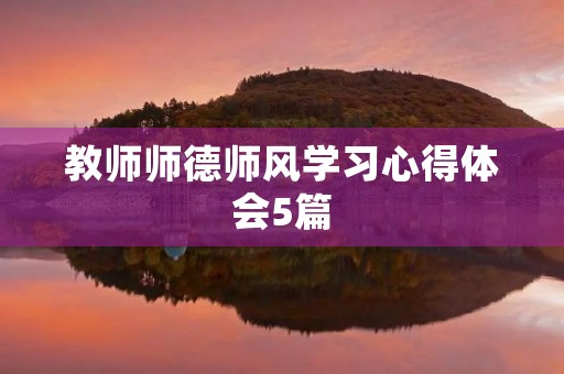 教师师德师风学习心得体会5篇