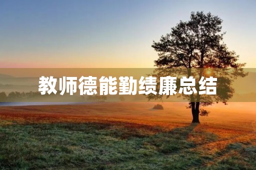 教师德能勤绩廉总结