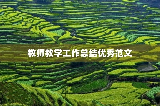 教师教学工作总结优秀范文