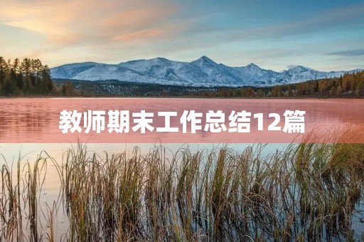 教师期末工作总结12篇