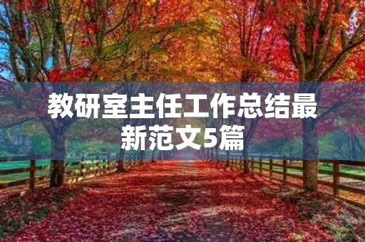 教研室主任工作总结最新范文5篇