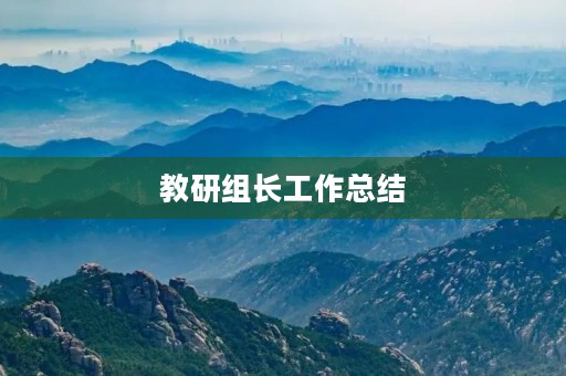 教研组长工作总结