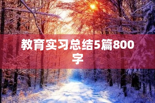 教育实习总结5篇800字