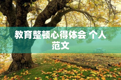 教育整顿心得体会 个人范文