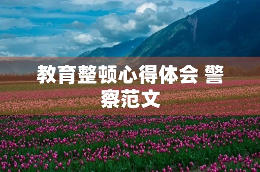 教育整顿心得体会 警察范文