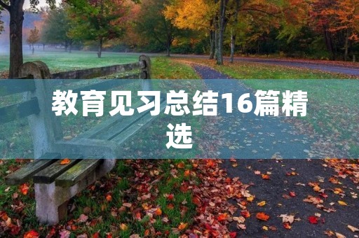教育见习总结16篇精选
