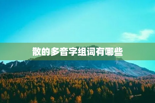 散的多音字组词有哪些(散的多音字组词)