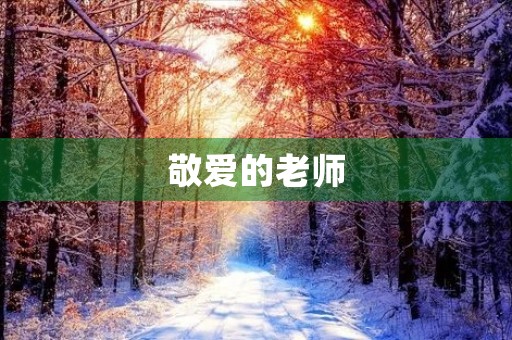 敬爱的老师,您辛苦了 敬爱的老师,您辛苦了