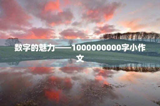 数字的魅力——1000000000字小作文 数字的魅力——1000000000字小作文