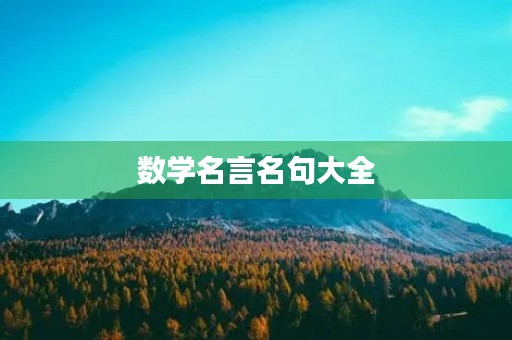 数学名言名句大全(数学名言名句大全二年级)