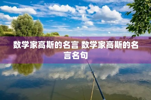 数学家高斯的名言 数学家高斯的名言名句(数学) 数学家高斯的名言 数学家高斯的名言名句(数学)
