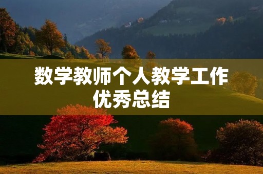数学教师个人教学工作优秀总结