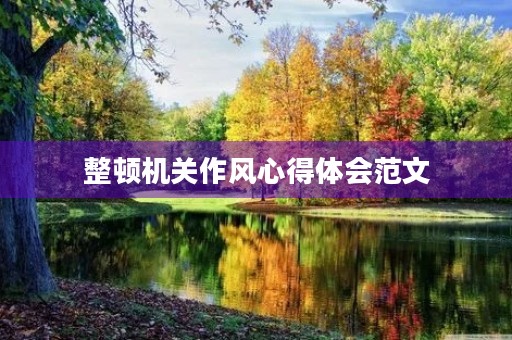 整顿机关作风心得体会范文
