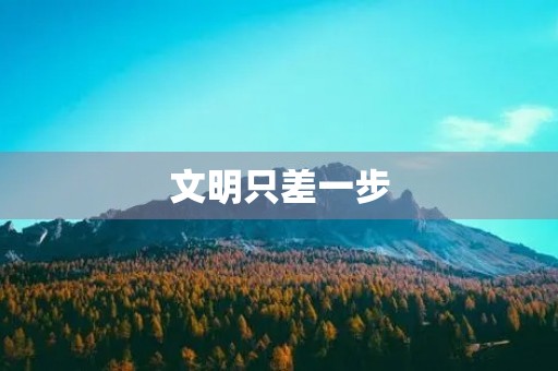 文明只差一步,举步维艰 文明只差一步,举步维艰