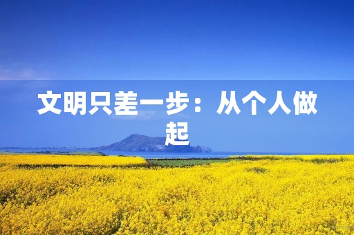 文明只差一步:从个人做起 文明只差一步:从个人做起