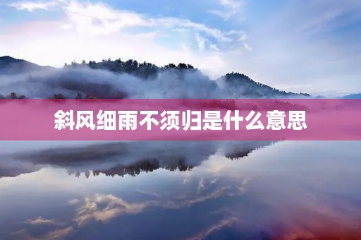 斜风细雨不须归是什么意思,斜风细雨不须归是什么意思句意是什么 斜风细雨不须归是什么意思,斜风细雨不须归是什么意思句意是什么