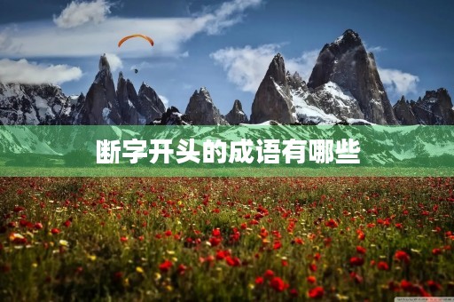 断字开头的成语有哪些