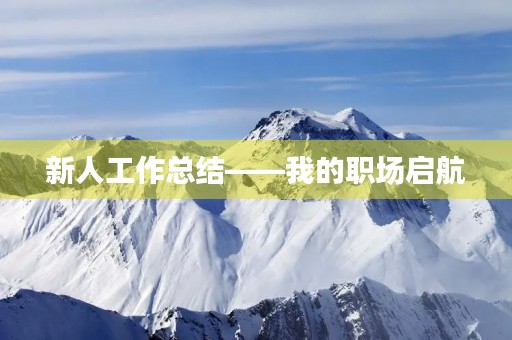 新人工作总结——我的职场启航 新人工作总结——我的职场启航