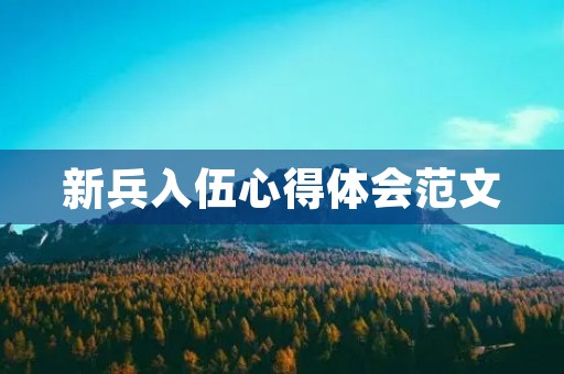 新兵入伍心得体会范文