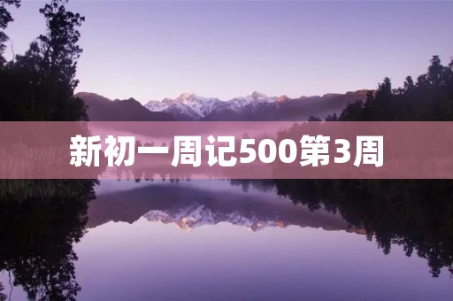 新初一周记500第3周 新初一周记500第3周