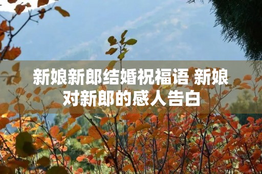 新娘新郎结婚祝福语 新娘对新郎的感人告白