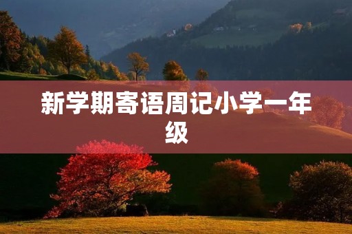 新学期寄语周记小学一年级