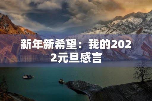 新年新希望:我的2022元旦感言 新年新希望:我的2022元旦感言