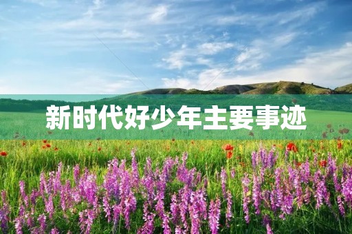 新时代好少年主要事迹