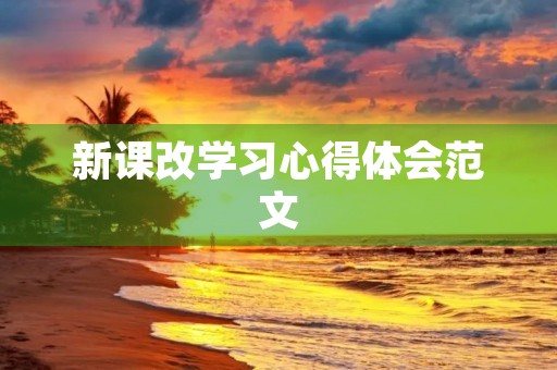新课改学习心得体会范文