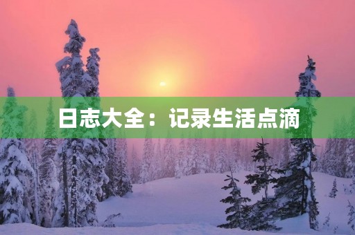 日志大全：记录生活点滴，分享人生感悟