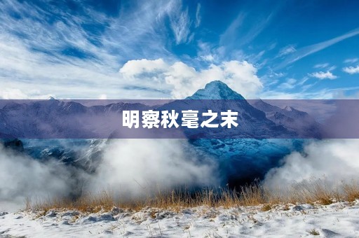明察秋毫之末,而不见舆薪的成语解释 明察秋毫之末,而不见舆薪的成语解释